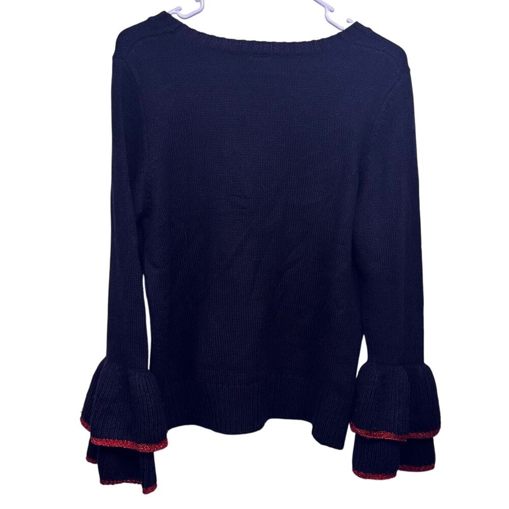 Holiday Time Black Ugly Christmas Sweater Joy Dream Jolly Wish Believe Sequined - Picture 2 of 7